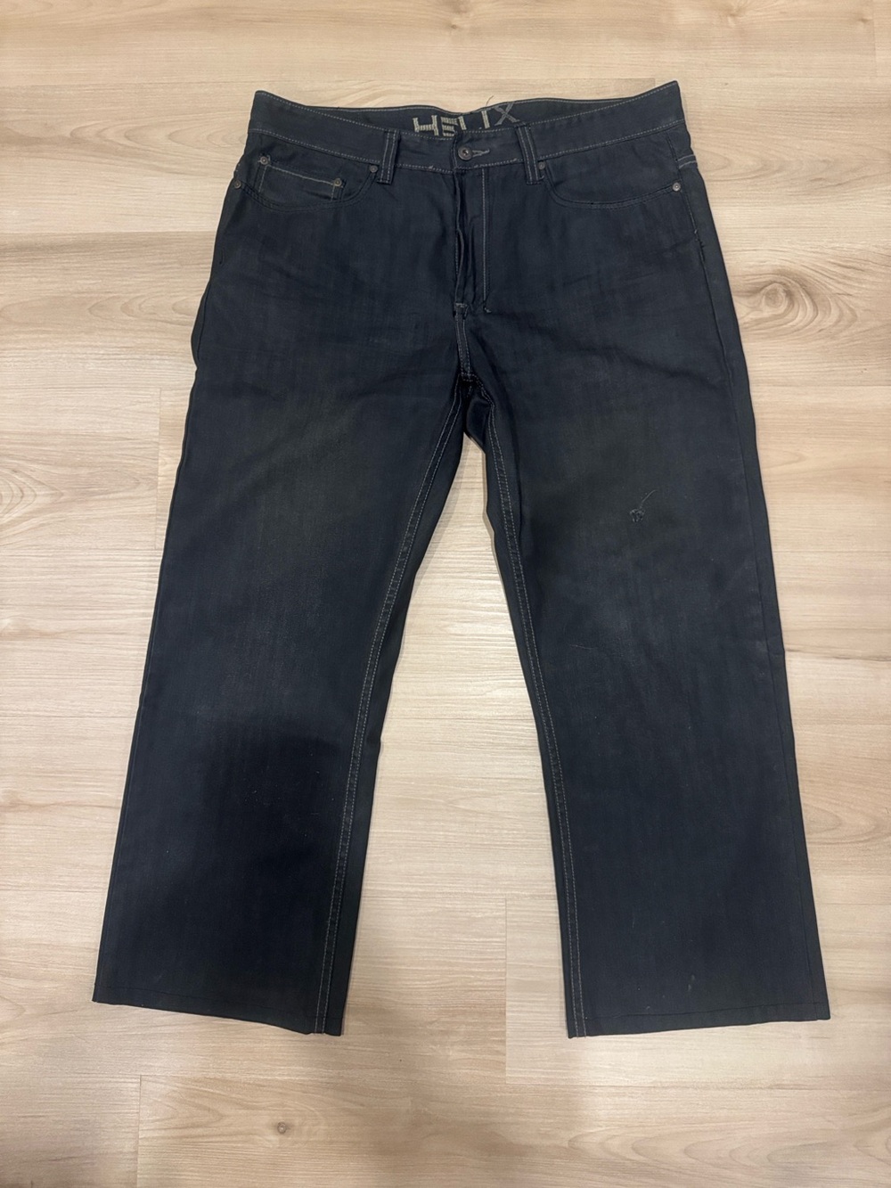 Helix Men's 36 waist 30 length Dark Black Straight cut Jeans